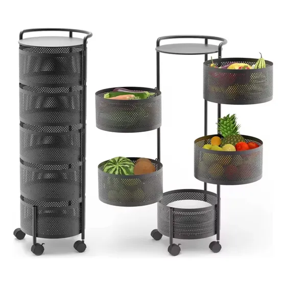 Cesta Organizador De Frutas Y Verduras Aluminio 5 Niveles