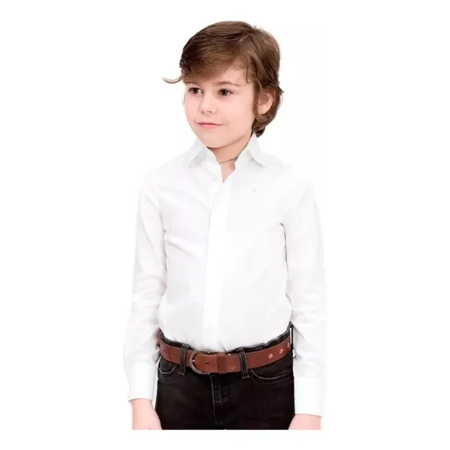 Camisa Colegial Blanca Manga Larga Niño Nene