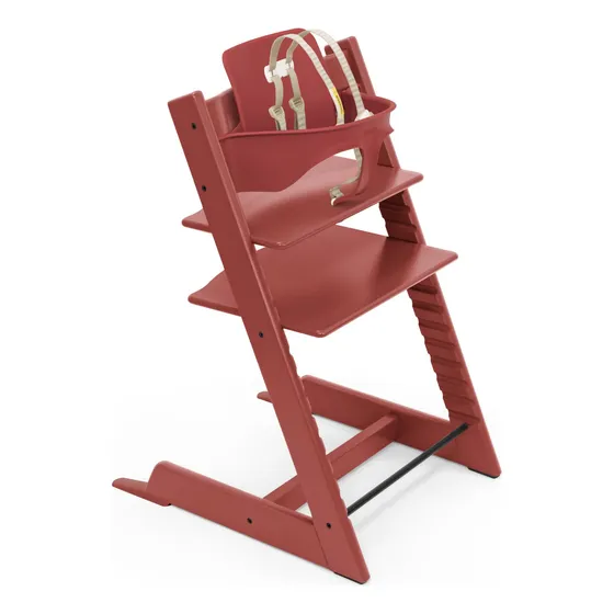 Silla Alta Stokke Tripp Trapp, Color Rojo Cálido, Con Juego 