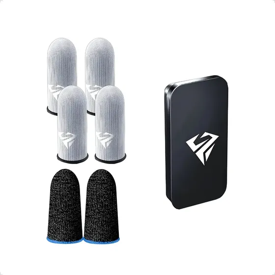 Pack 6 Dedales Gamer Fundas Dedos + Caja Pugb Cod Freefire