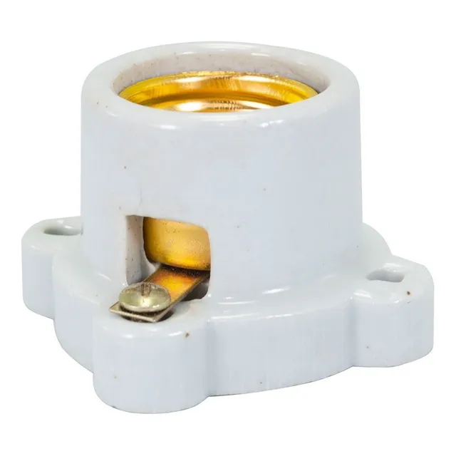 Soquet Kley Porcelana Cuadrado C/ 100 Pz Color Blanco