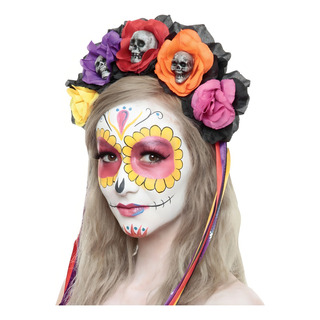 Diadema De Catrina Disfraz Catrina Halloween Día De Muertos Color Colorido Diadema De Catrina Disfraz Catrina Halloween Día De Muertos Color Colorido