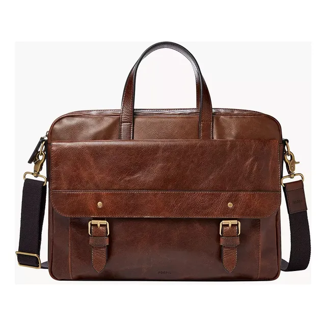 Fossil Maletín Miles De Piel Cafe De 15 Pulgadas