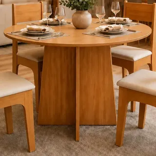 Art Panta Conjunto Mesa Redonda Art Panta Nature Com 4 Cadeiras Inova Para Cozinh