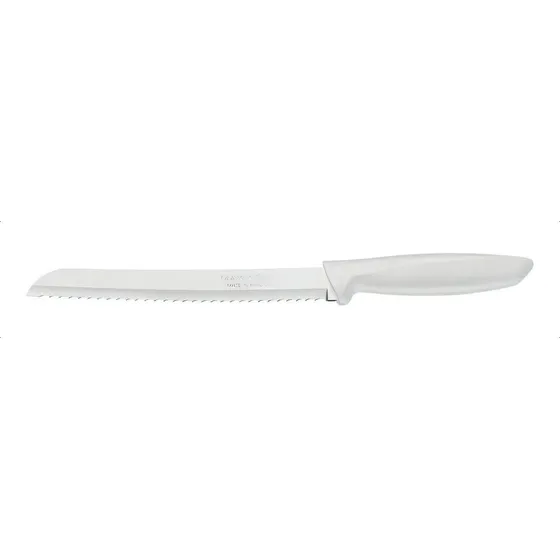 Cuchillo para pan Tramontina de acero inoxidable con mango blanco de 7 pulgadas y sierra