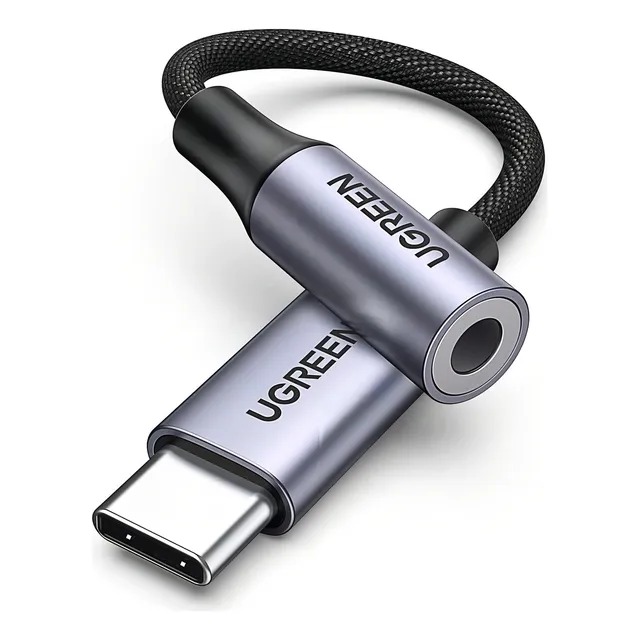 Ugreen Av161 - Cable de audio USB tipo C a 3,5 mm (10 cm), color gris