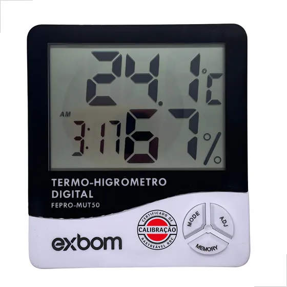 Termo Higrômetro + Certificado De Calibração Rastreável Rbc