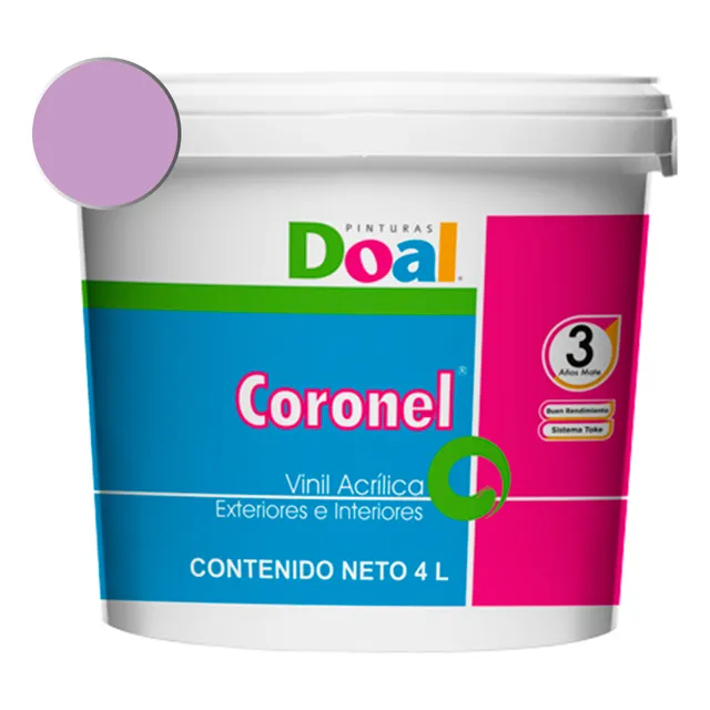 Galon Pintura Vinílica Lavable Doal Coronel Exteriores E Int Color Violeta