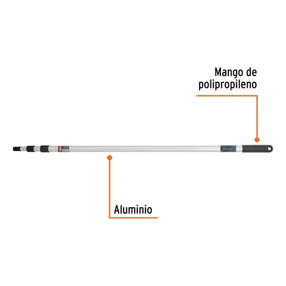 Extensión Para Rodillo Long. 2 Ml (aluminio), Truper