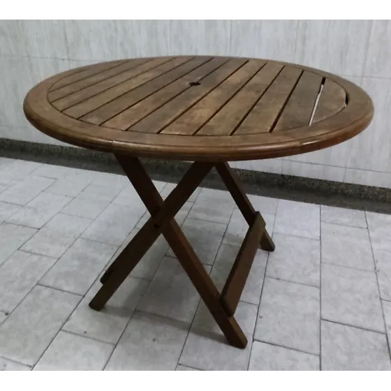 Mesa Plegable De Madera Teca, Jardín, Terraza Y Exteriores 