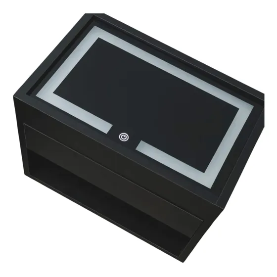 Mesa De Luz Led Smart Flotante 1 Cajon + Touch