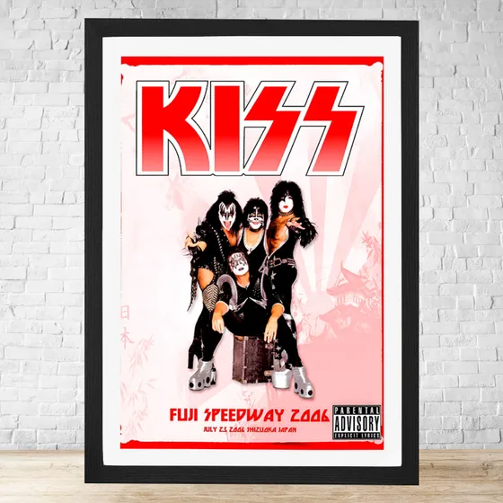 Cuadro Banda Kiss 30x40 Cm Con Vidrio Listo Para Colgar C711