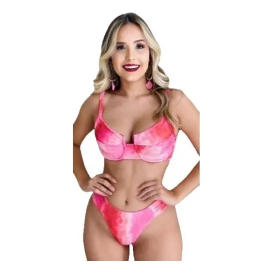 Biquini Malibu C/ Aro De Sustentação Sem Bojo Calc Borboleta