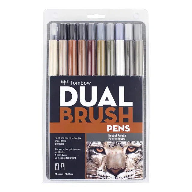 Plumones Marcadores Doble Punta Tombow Paleta Neutral 20pzs
