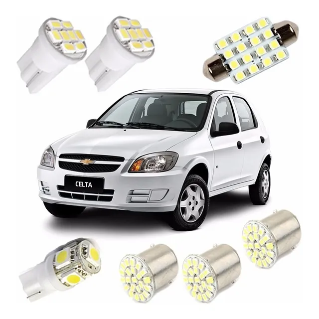 Kit Lampadas Led Celta Prisma Luz Teto Placa Ré Torpedo