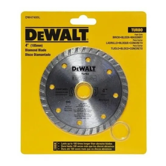 Disco Diamantado Turbo 4 Pulgadas Dewalt Cod: 2530215