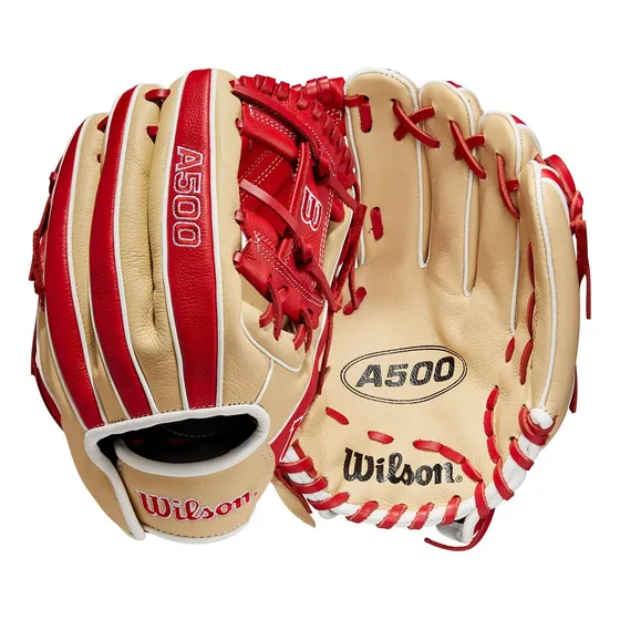 Guante De Béisbol Juvenil Wilson 2023 A500 Rubio/rojo/bla...