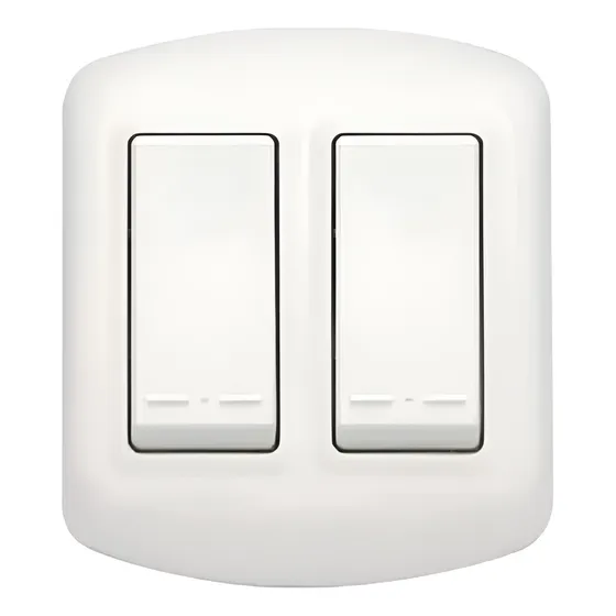 Casquete Interruptor Doble 9/15 Sobrepuesto Bticino Blanco Corriente Nominal 10 A Voltaje Nominal 250v