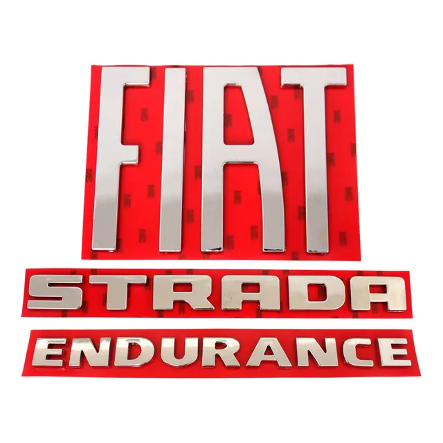 Kit 3 Emblemas Tampa Traseira Fiat Nova Strada Endurance
