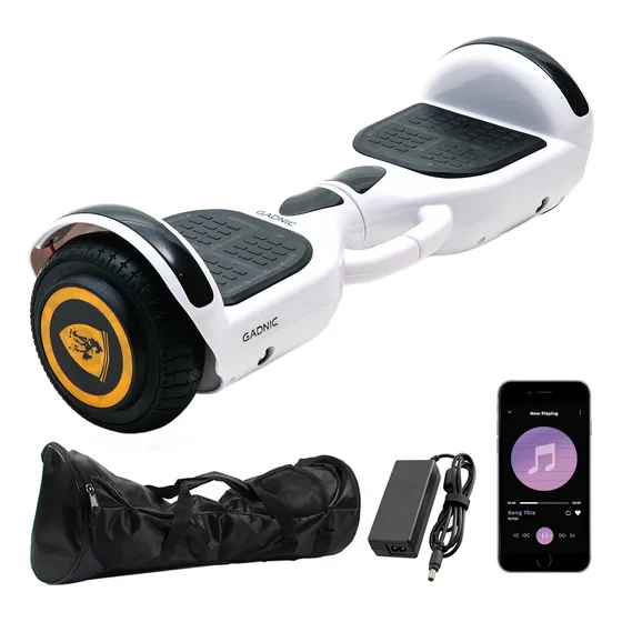 Patineta Skate eléctrico hoverboard Gadnic HOVER1XX color blanco