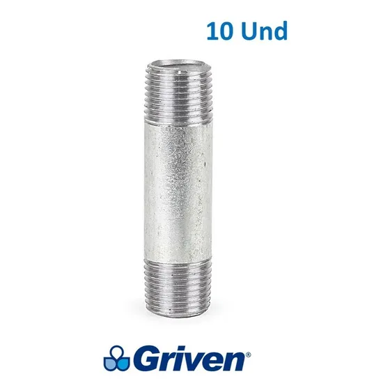 Niple Galvanizado 1/2x2 1/2 Pack 10und Griven Mayor Y Detal