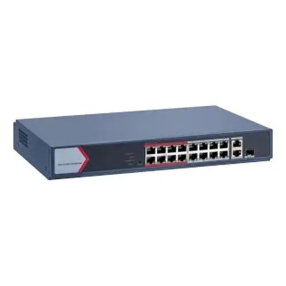 Switch Hikvision 1 Porta Gigabit Gerenciavel Ds-3e1318p-ei/m 16 Portas Poe