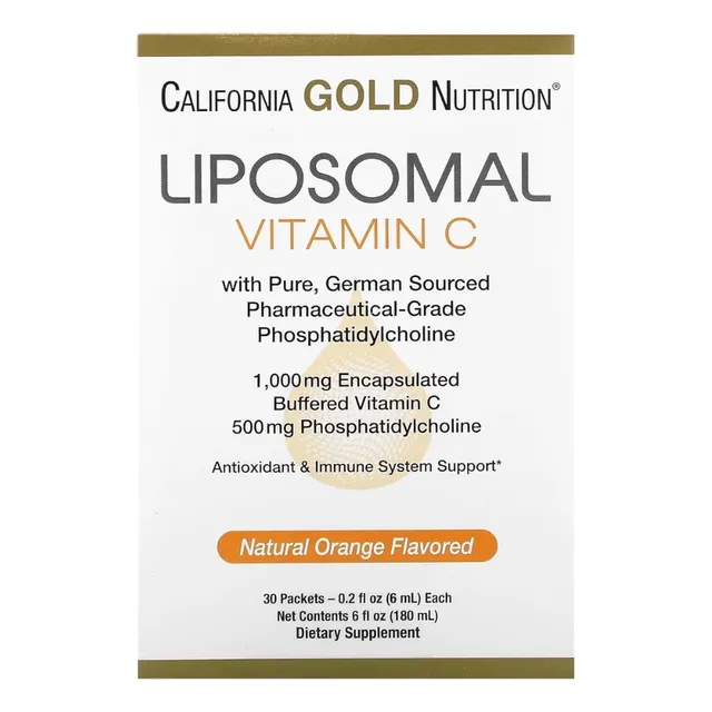 Vitamina C Liposomal California Gold Nutrition 30 Sobres Sabor Sin Sabor