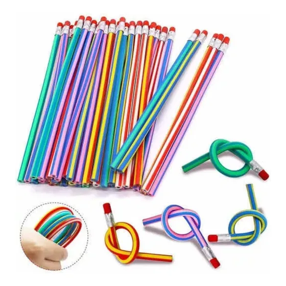 Lápices Flexibles Con Goma X 10 De Colores Lápiz Souvenir
