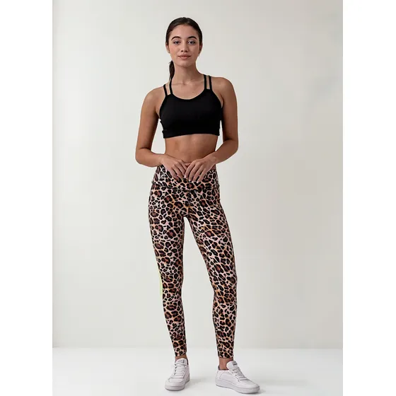 Calza Fixpower Mujer Deportiva Leopardo Animal Print Lycra
