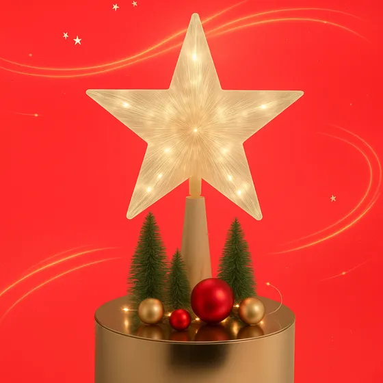 Estrela Ponteira Árvore De Natal Led Colorida Pisca Pisca