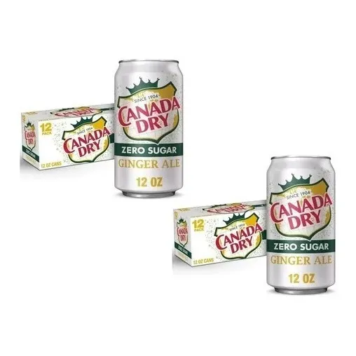2 Paq. Refresco 12 Pack Canada Dry Ginger Ale Zero Sugar