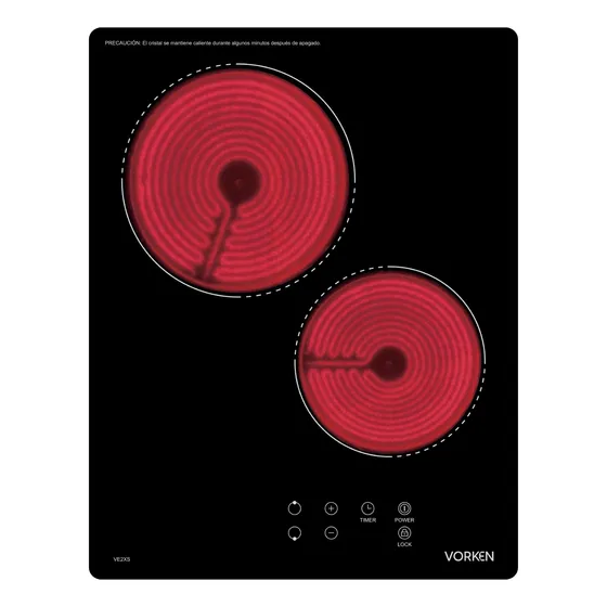 Encimera Vitrocerámica Vorken Touch Black 2q