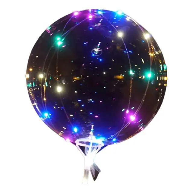 Globo Transparente 35cm C/luces Led Multicolor Y Soporte: Lv