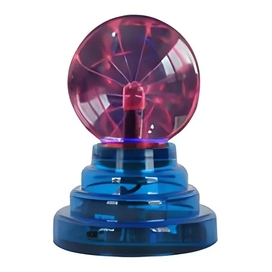 Bola Mágica De Plasma Lámpara Base Azul / Roja  A Pila O Usb