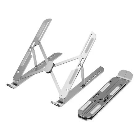 Soporte Notebook Aluminio Portatil Ajustable Y Plegable Gris