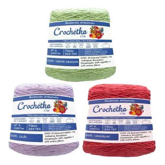 Barbante Crochétka Colorido Fio 6 Para Crochê 1 Kg