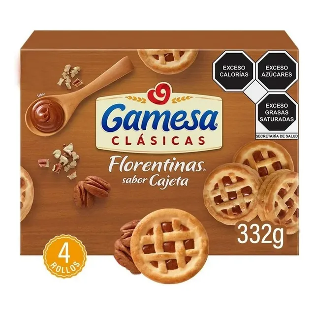 Galletas Gamesa Florentinas Clásicas Sabor Cajeta 4 Paketine