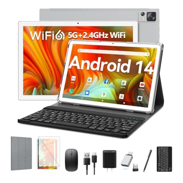 Tablet Con Teclado Android 14 Tablet 10 Pulgadas