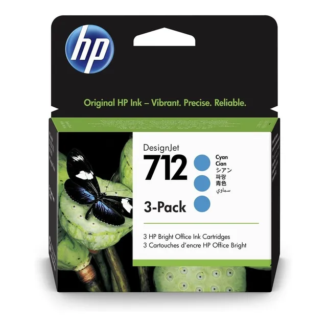 Tinta Hp Designjet 712 3ed77a 29ml Color Cian 3 Pack