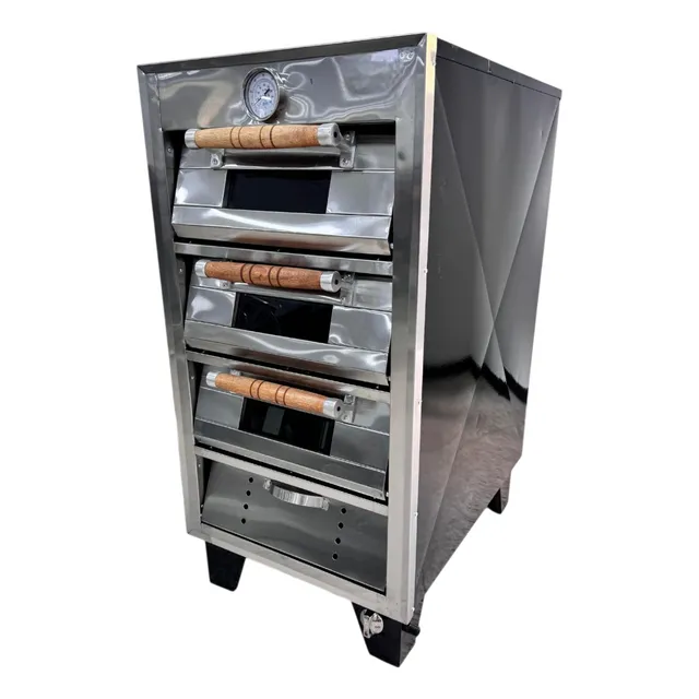 Horno A Gas Industrial De 3 Camaras Con Reloj De Temperatura