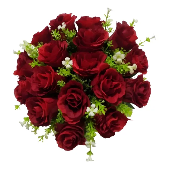 Buquê Noiva Artificial Casamento Festa Vermelho Ou Branco