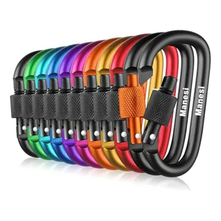 Pack De 10 Mosquetones De Aluminio, 3 Pulgadas, Para Camping Pack De 10 Mosquetones De Aluminio, 3 Pulgadas, Para Camping