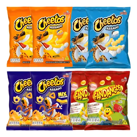 Lanchinho Elma Chips Sortido Salgadinho Kit 8 Unidades 326g