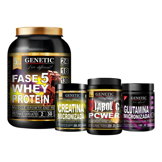 Proteína F5 Pre Entreno Diabolic Glutamina Creatina Genetic