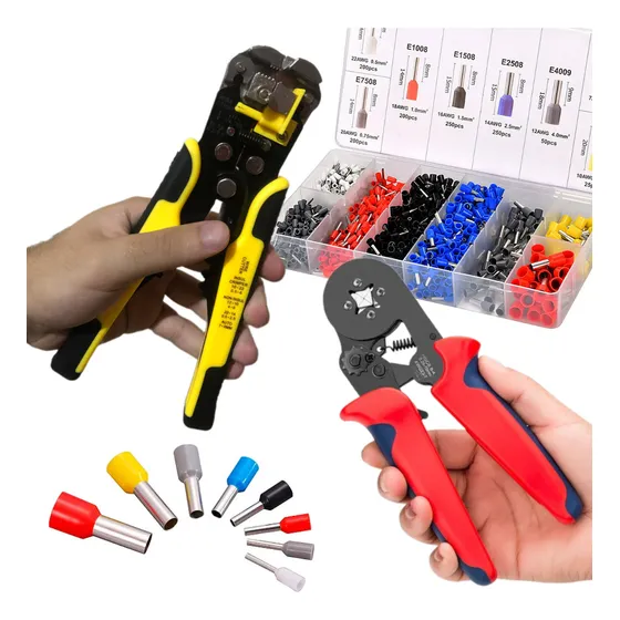 Kit Alicate Crimpador Decapador Terminais Ilhós 0,25 A 10mm