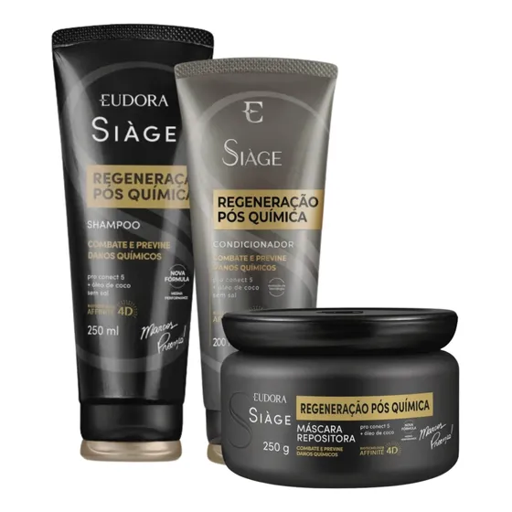 Kit Eudora Siàge Regeneração Pós Química Reposição Proteção