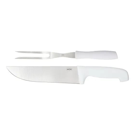 Set Cuchilla Y Tenedor Mango Blanco Mor - Garageimpo