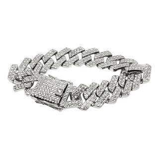 Pulseira Cravejada Cuban Ice 20mm Grossa Hip Hop Original Pulseira Cravejada Cuban Ice 20mm Grossa Hip Hop Original