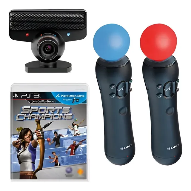 Combo Kit Move Play 3 Mandos Camara Y Juego
