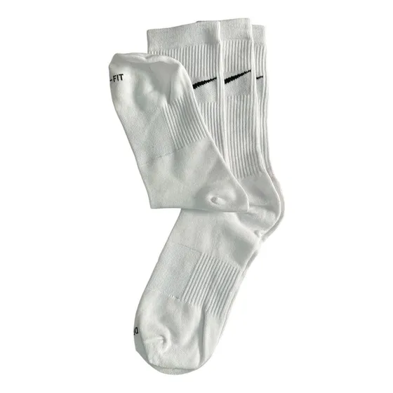 Calceta 2/4 Blanca 3 Pares  /n/i/k/e/  100% Algodón Blanco Liso U
